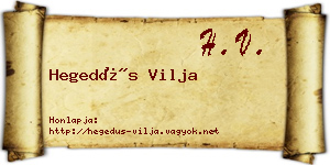 Hegedűs Vilja névjegykártya