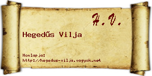 Hegedűs Vilja névjegykártya